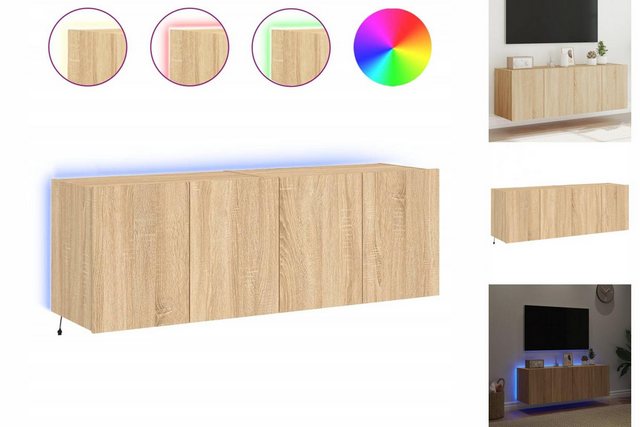 vidaXL TV-Schrank 2tlg TV Lowboard Hängeschrank Wandschrank mit LED Leuchte günstig online kaufen