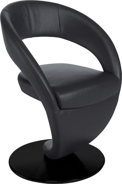 K+W Komfort & Wohnen Drehstuhl »Wave«, Design-Drehstuhl, schwarzer Drehtell günstig online kaufen