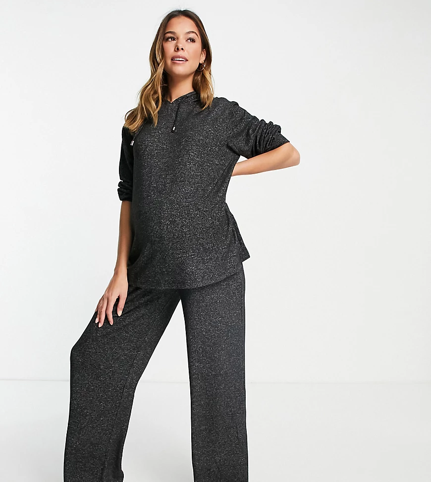 Loungeable Maternity – Lounge-Hose aus weichem Strick mit weitem Bein in An günstig online kaufen