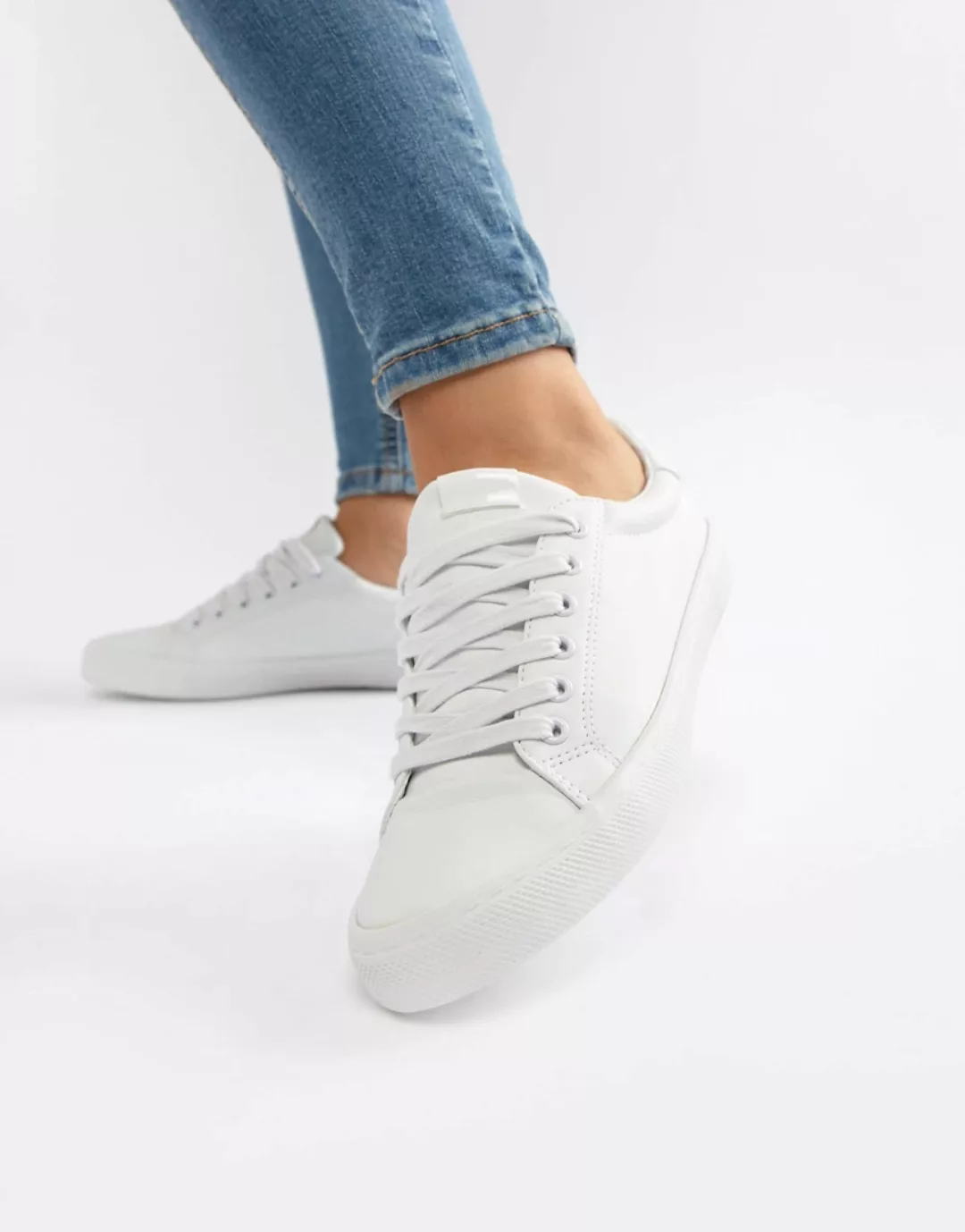 ASOS DESIGN – Dustin – Weiße Sneaker zum Schnüren günstig online kaufen