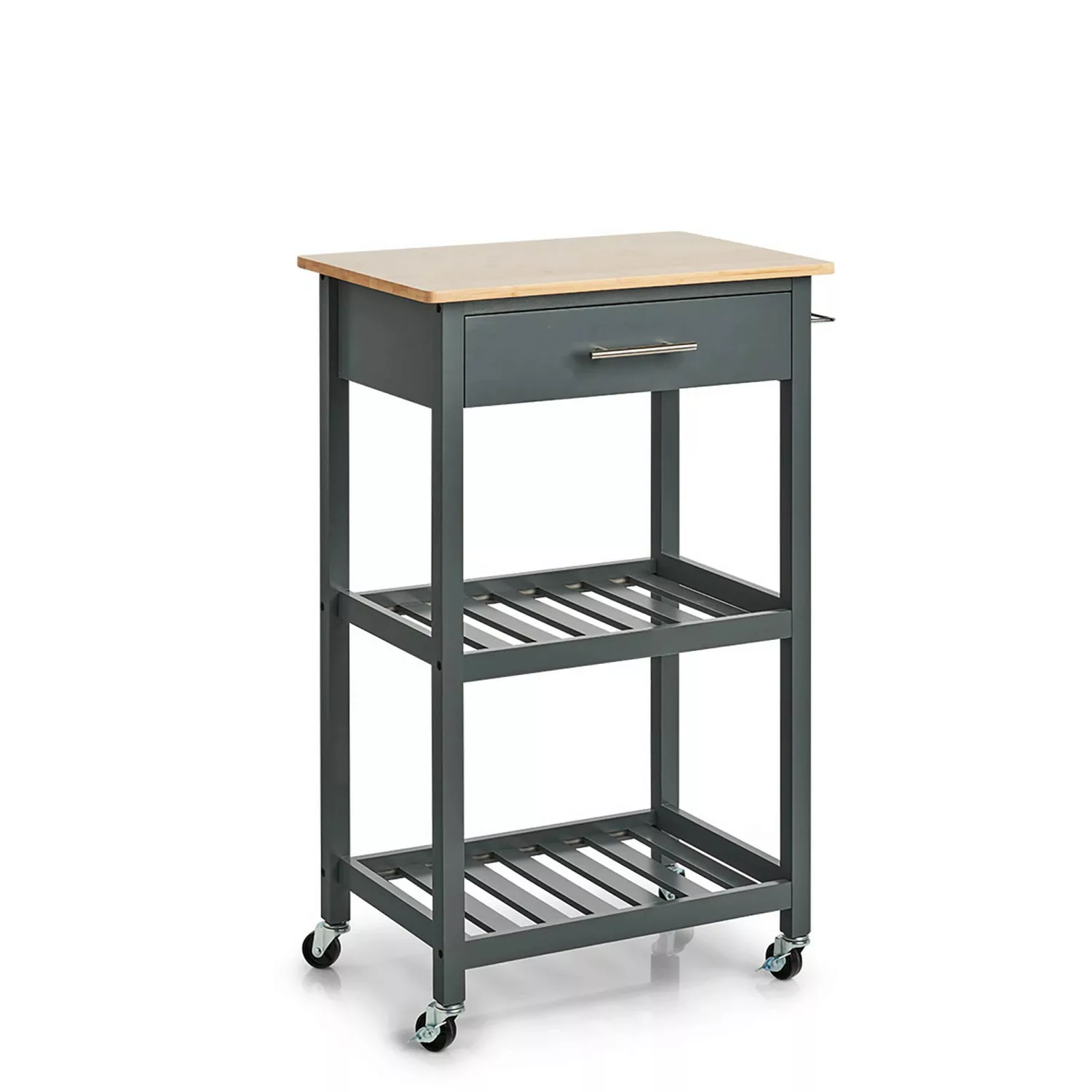 Zeller Küchenrollwagen MDF/Bambus 93 cm x 40 cm x 58 cm Anthrazit günstig online kaufen