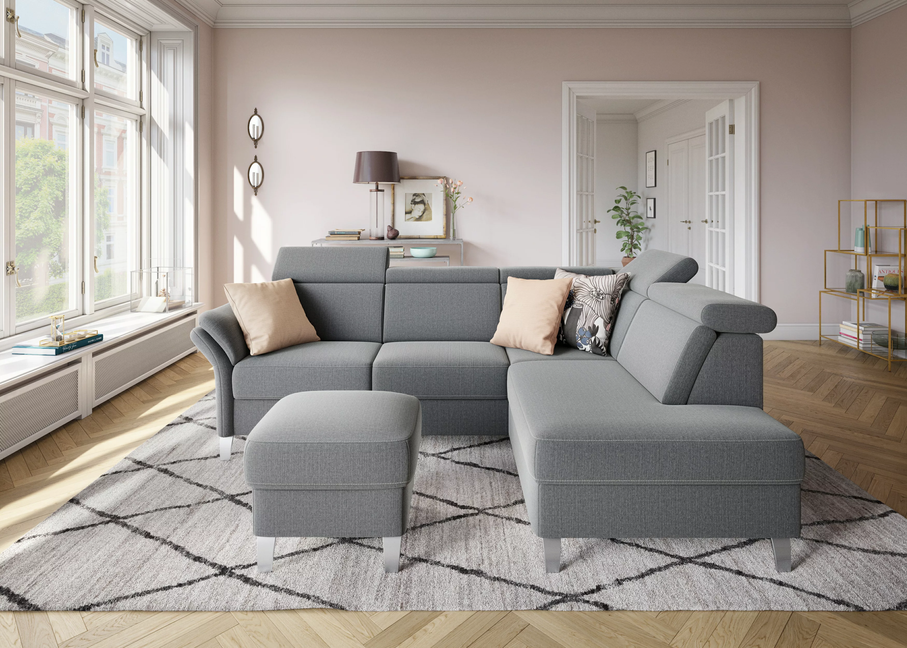 sit&more Ecksofa "Vincenzo L-Form", inklusive Kopfteilverstellung, wahlweis günstig online kaufen
