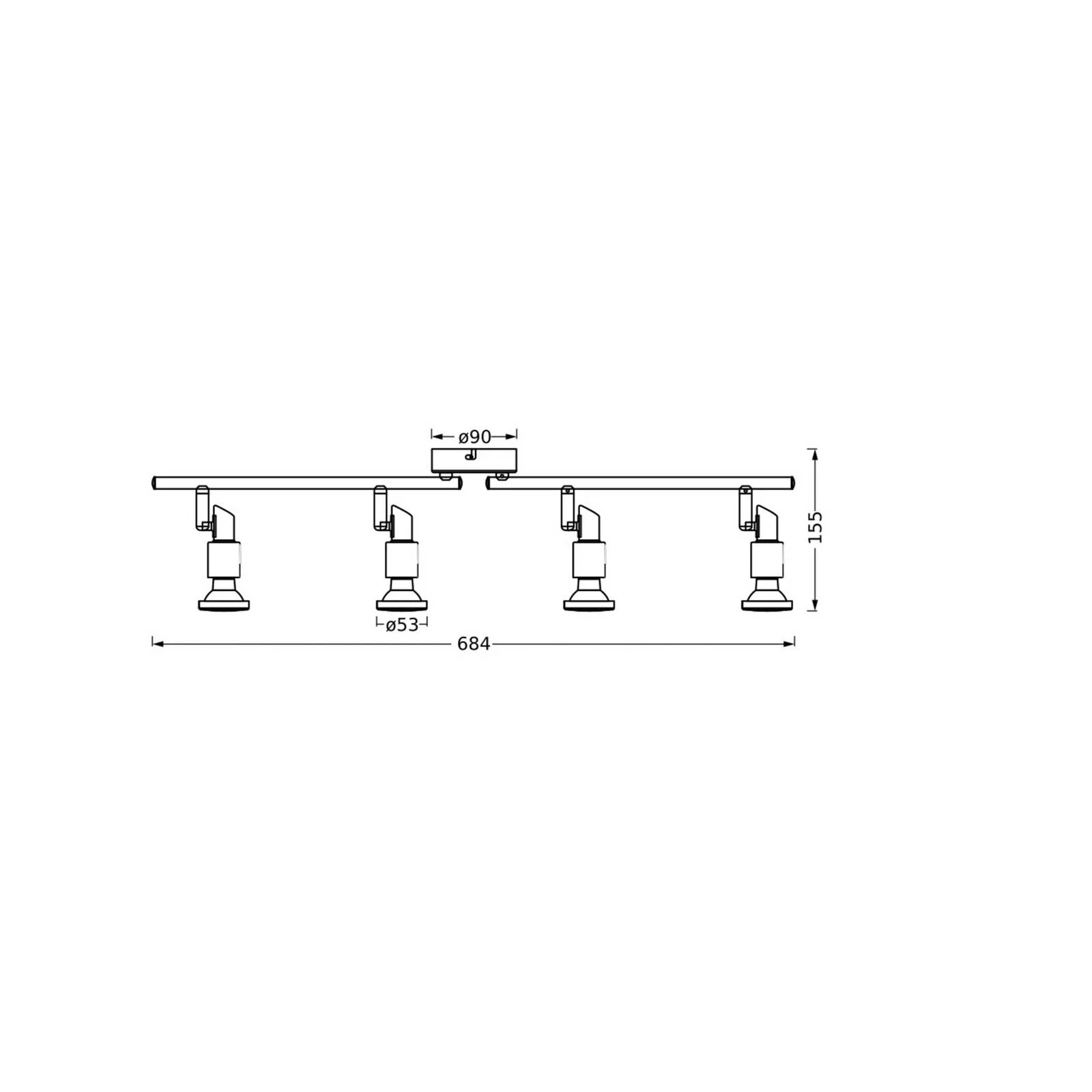 OSRAM Deckenstrahler, weiß, 4-flg., Metall, GU10-LED 927 dim günstig online kaufen