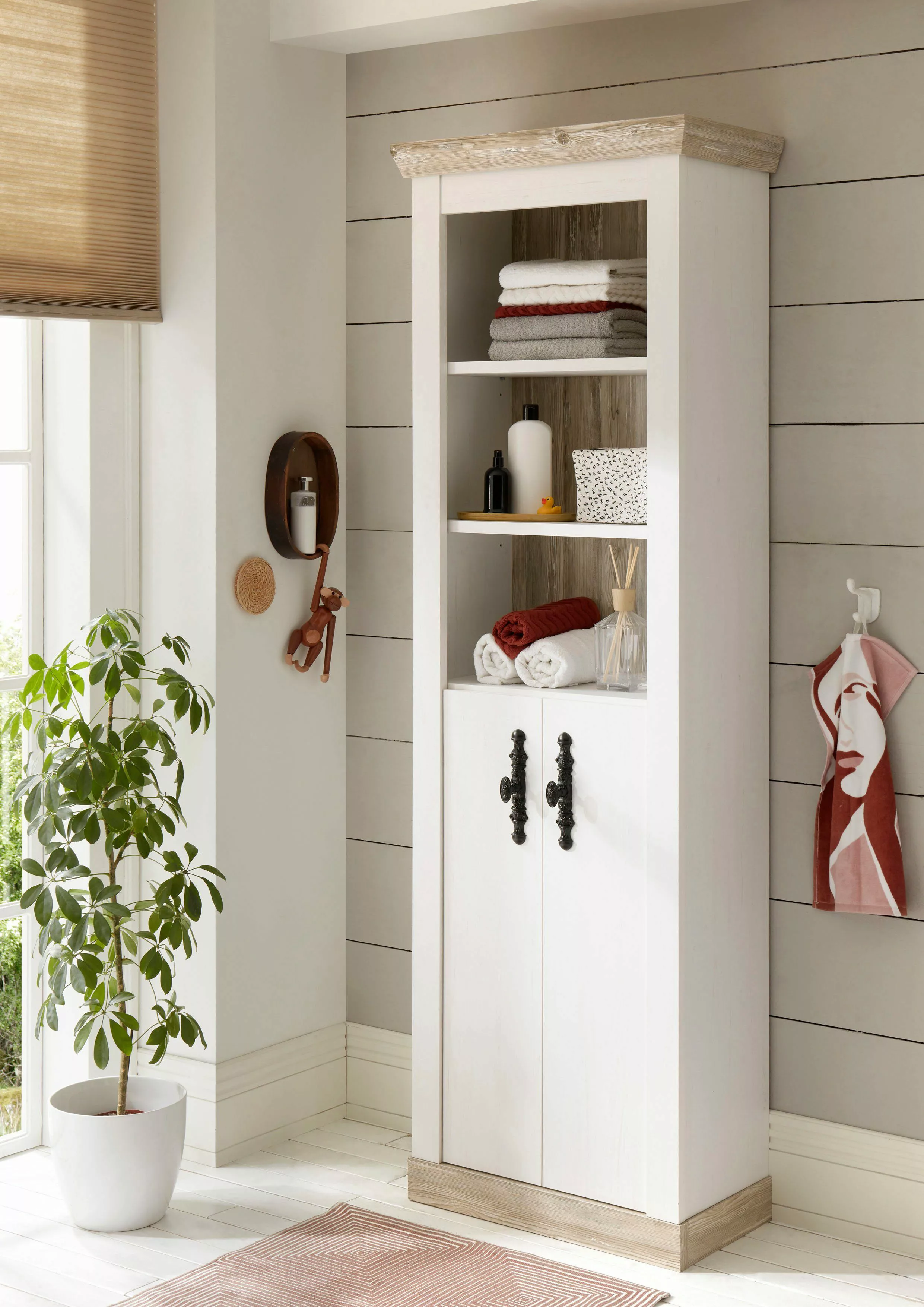 Home affaire Hochschrank "Florenz, Badschrank im Landhausstil, Schrank mit günstig online kaufen
