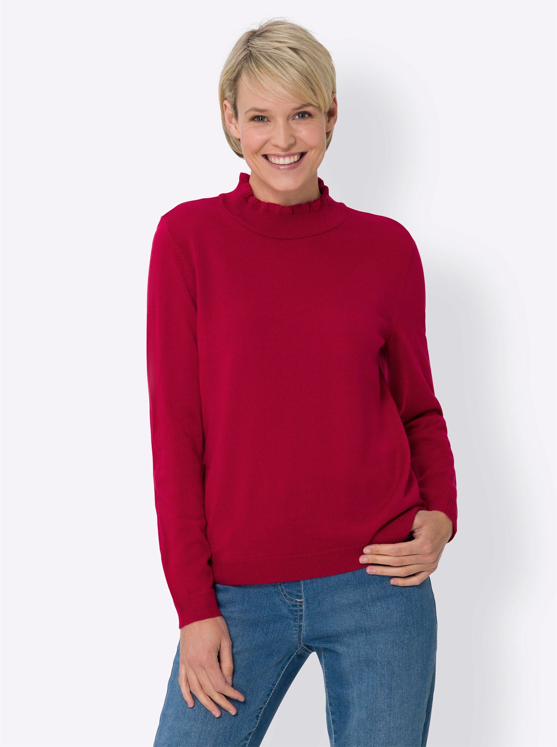 Sieh an! Strickpullover Stehkragen-Pullover günstig online kaufen