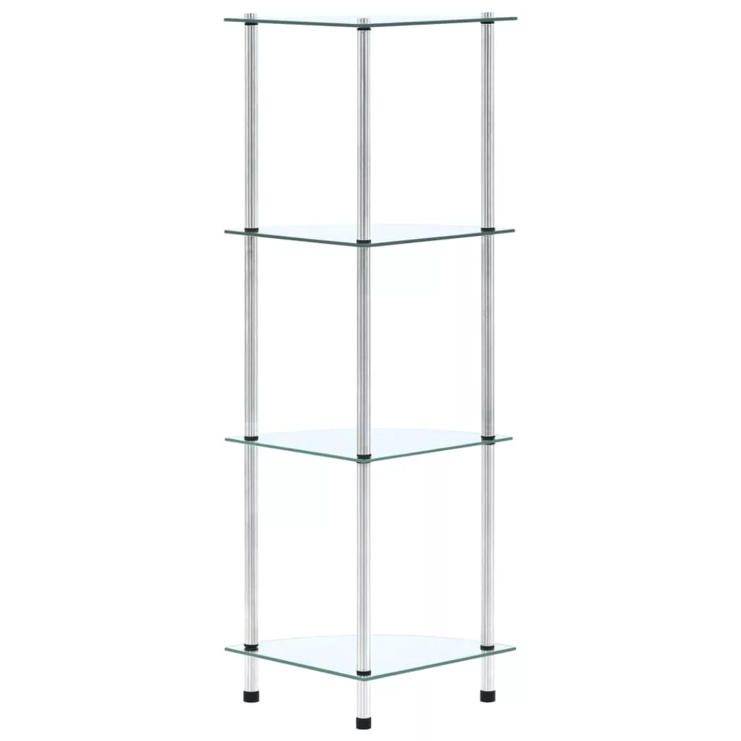 Regal Mit 4 Ablagen Transparent 30x30x100 Cm Hartglas günstig online kaufen