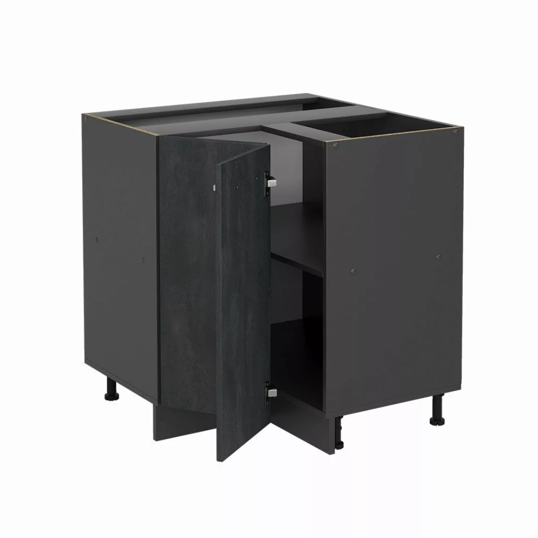 Vicco Eckunterschrank R-Line, Schwarz Beton/Anthrazit, 75.6 günstig online kaufen