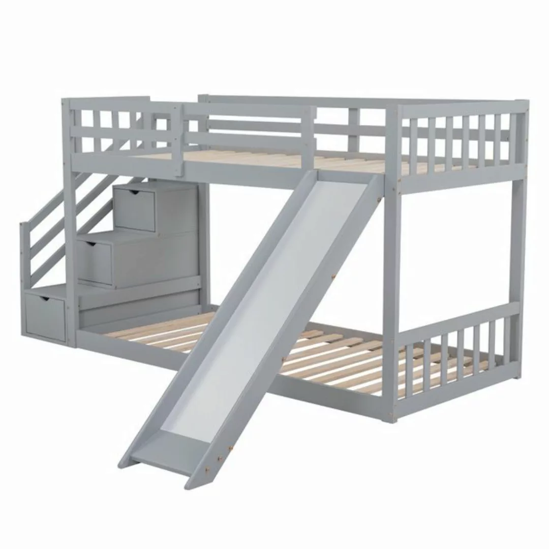 i@home Etagenbett mit Treppe und Rutsche, Rahmen aus massivem Kiefernholz, günstig online kaufen