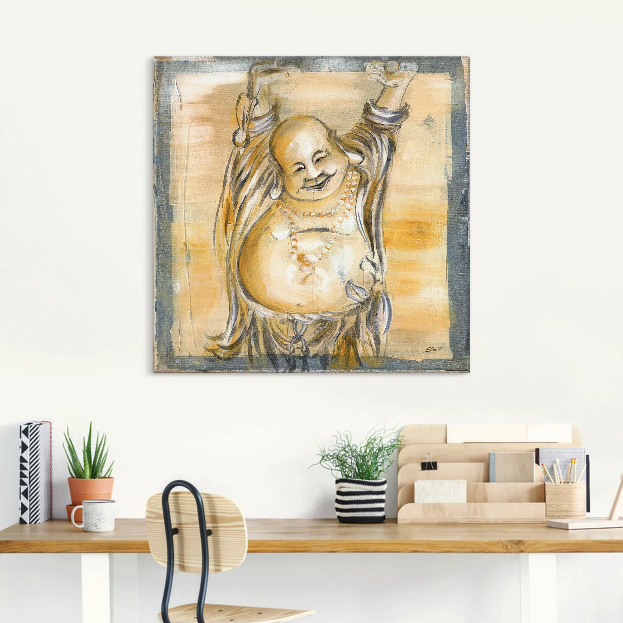 Artland Wandbild »Fröhlicher Buddha II«, Religion, (1 St.), als Alubild, Ou günstig online kaufen