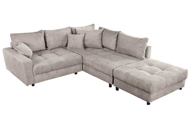 riess-ambiente Ecksofa KENT 220cm greige / schwarz, Einzelartikel 1 Teile, günstig online kaufen