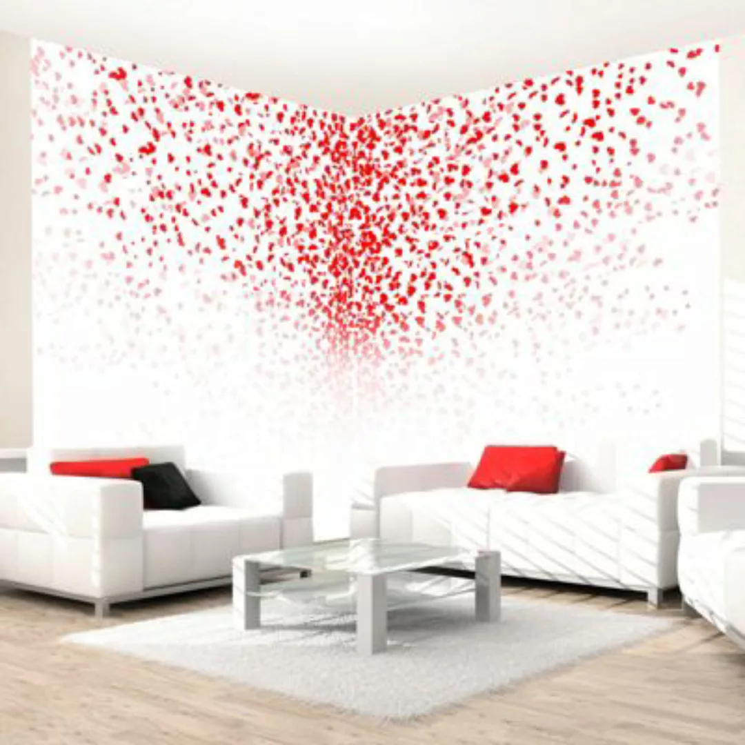 artgeist Fototapete Love corner rot/weiß Gr. 100 x 70 günstig online kaufen