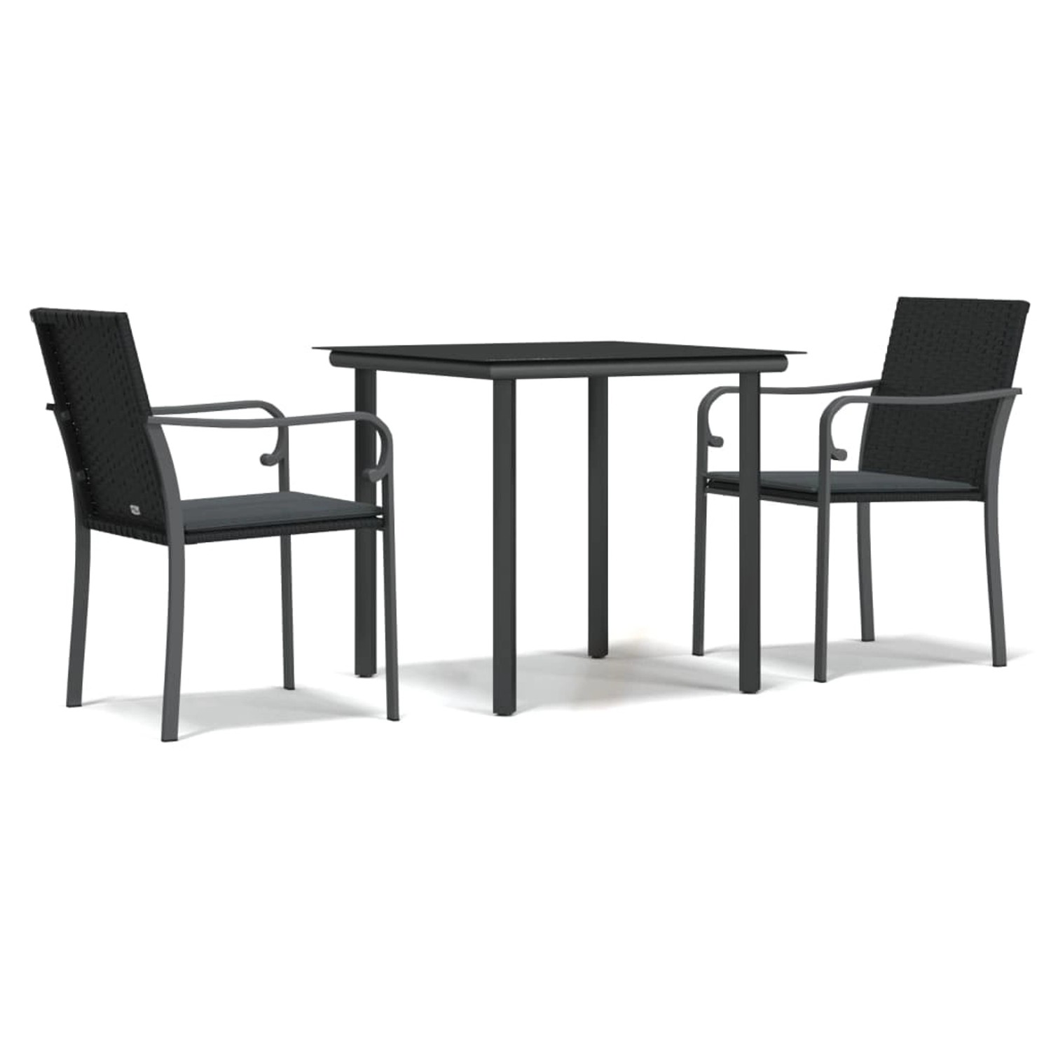 vidaXL 3-Tlg Garten-Essgruppe mit Kissen Poly Rattan und Stahl 3186955 günstig online kaufen
