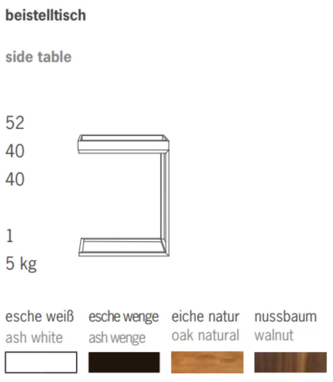 Beistelltisch Pizzo U-Form Tablett Weiß / Gestell Edelstahl Ausstellungsstü günstig online kaufen