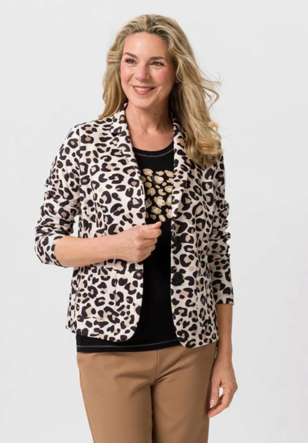 FRANK WALDER Jackenblazer mit elegantem Animalprint günstig online kaufen