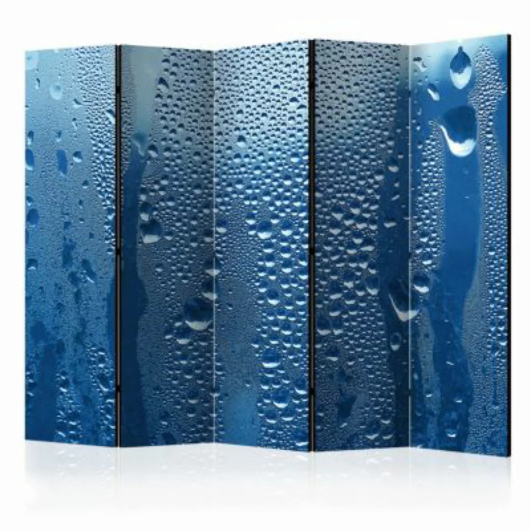artgeist Paravent Water drops on blue glass II [Room Dividers] weiß-kombi G günstig online kaufen