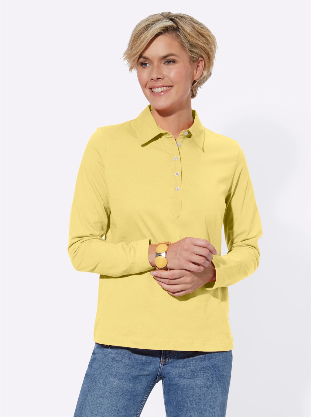 Casual Looks Langarm-Poloshirt "Poloshirt" günstig online kaufen