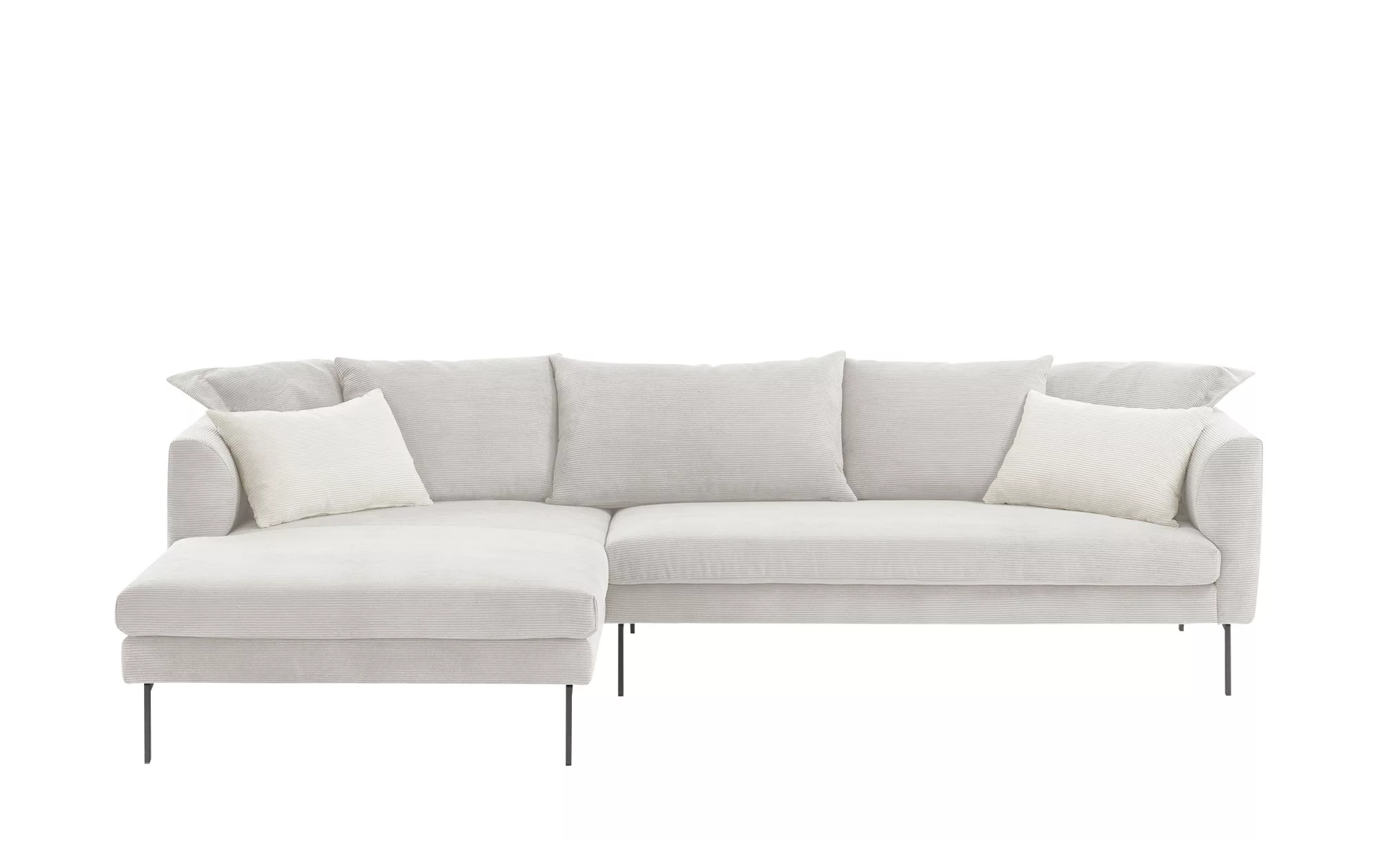 Gray & Jones Ecksofa aus Cord  ¦ silber ¦ Maße (cm): B: 284 H: 85 T: 178.0 günstig online kaufen