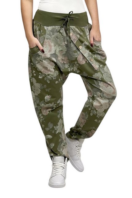 Mississhop Boyfriend-Hose Damen Hose Sweatpants Jogginghose Blumen M.130 günstig online kaufen