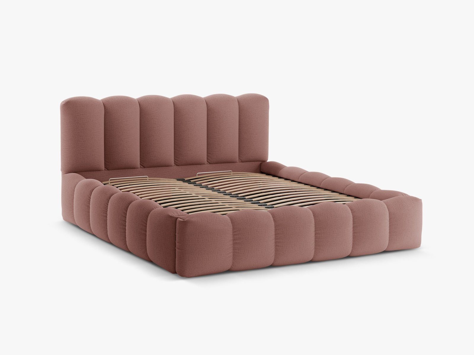 Micadoni Polsterbett Lupine, Stauraumbett mit Kopfteil günstig online kaufen