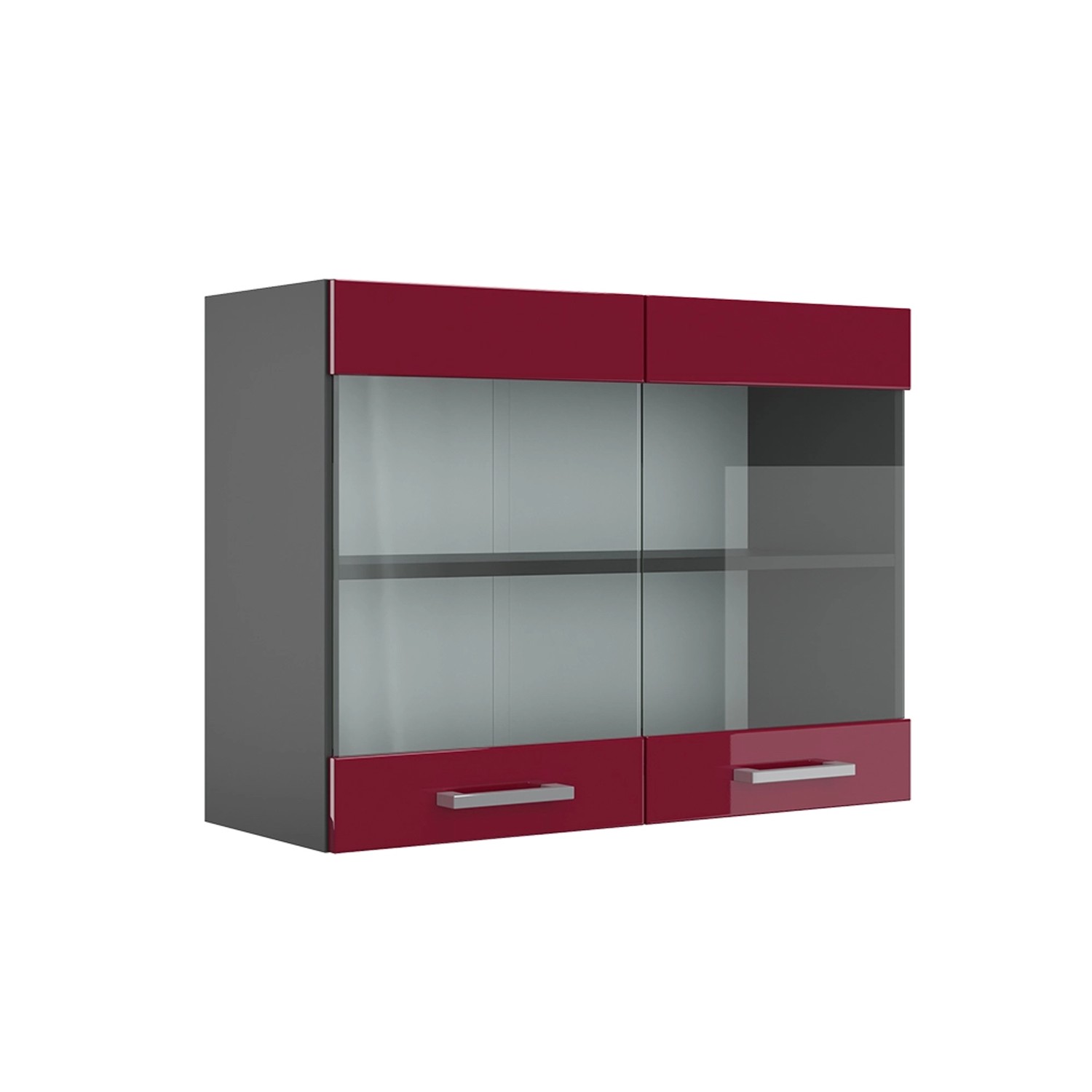 Vicco Glashängeschrank R-Line, Bordeaux Hochglanz/Anthrazit, 80 günstig online kaufen