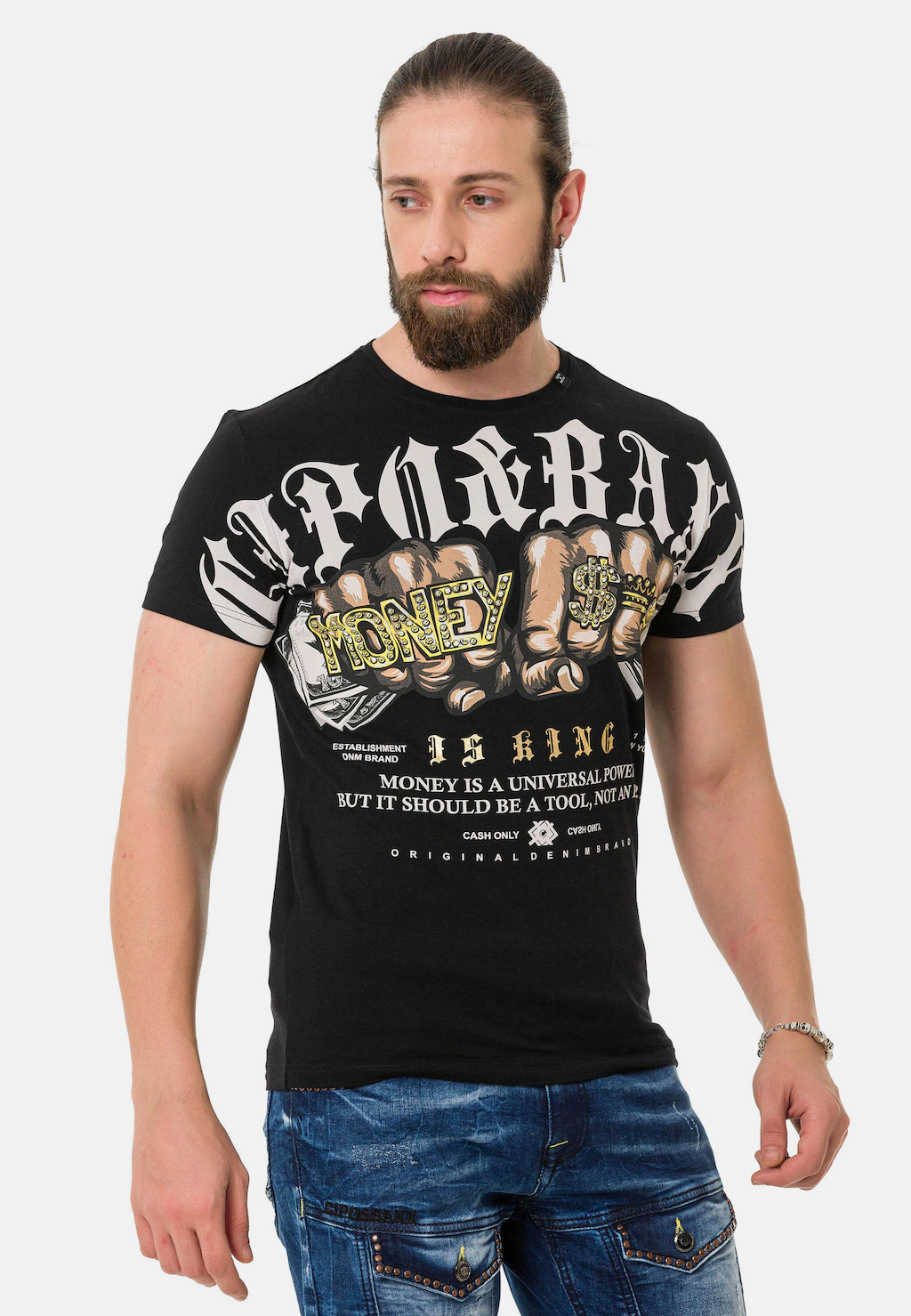 Cipo & Baxx T-Shirt "T-Shirt", mit Rundhals-Ausschnitt günstig online kaufen