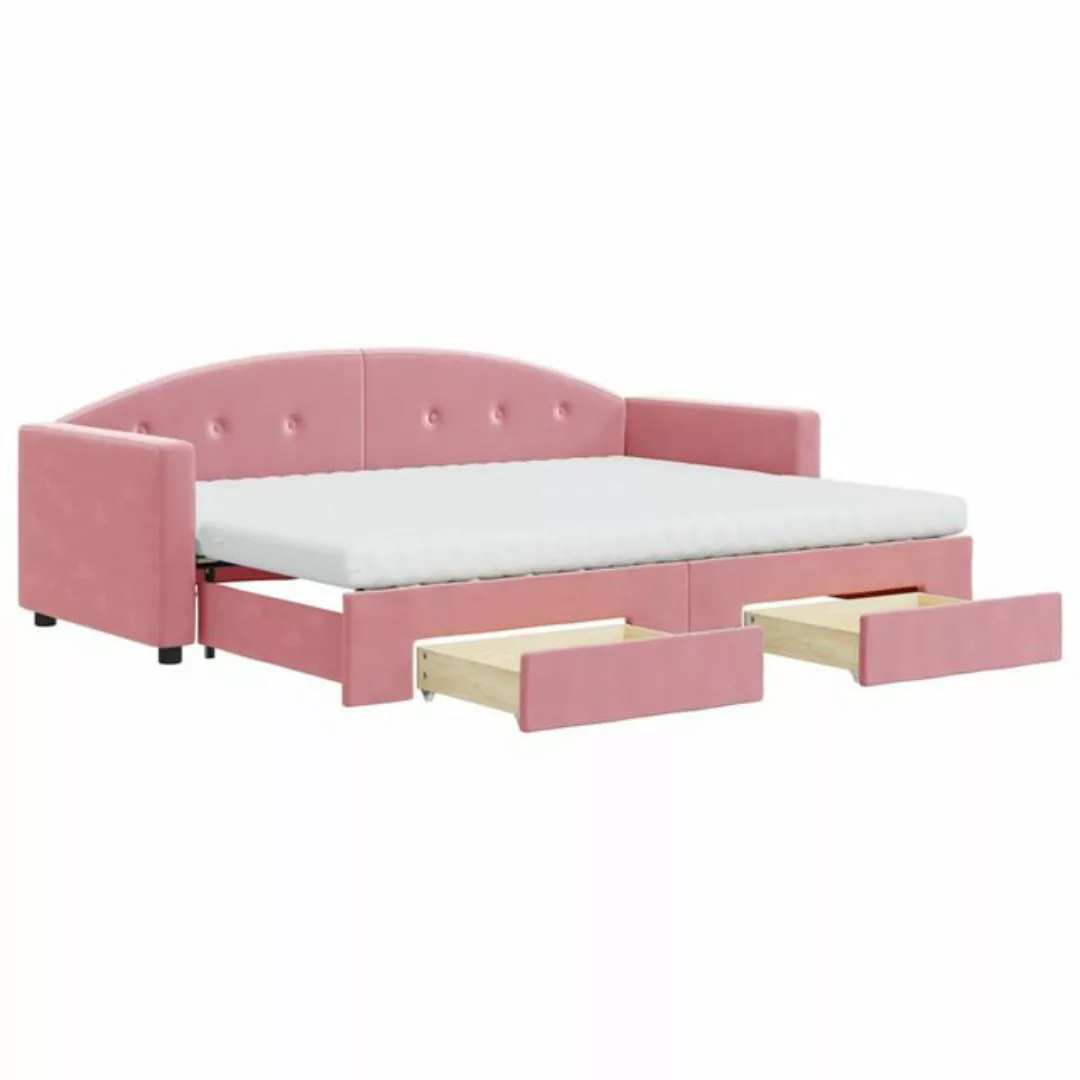 vidaXL Gästebett Gästebett Tagesbett Ausziehbar mit Schubladen Rosa 80x200 günstig online kaufen