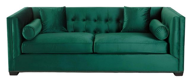 Xlmoebel Sofa Grünes Stoff-Sofa Chesterfield-Design für das Wohnzimmer mit günstig online kaufen