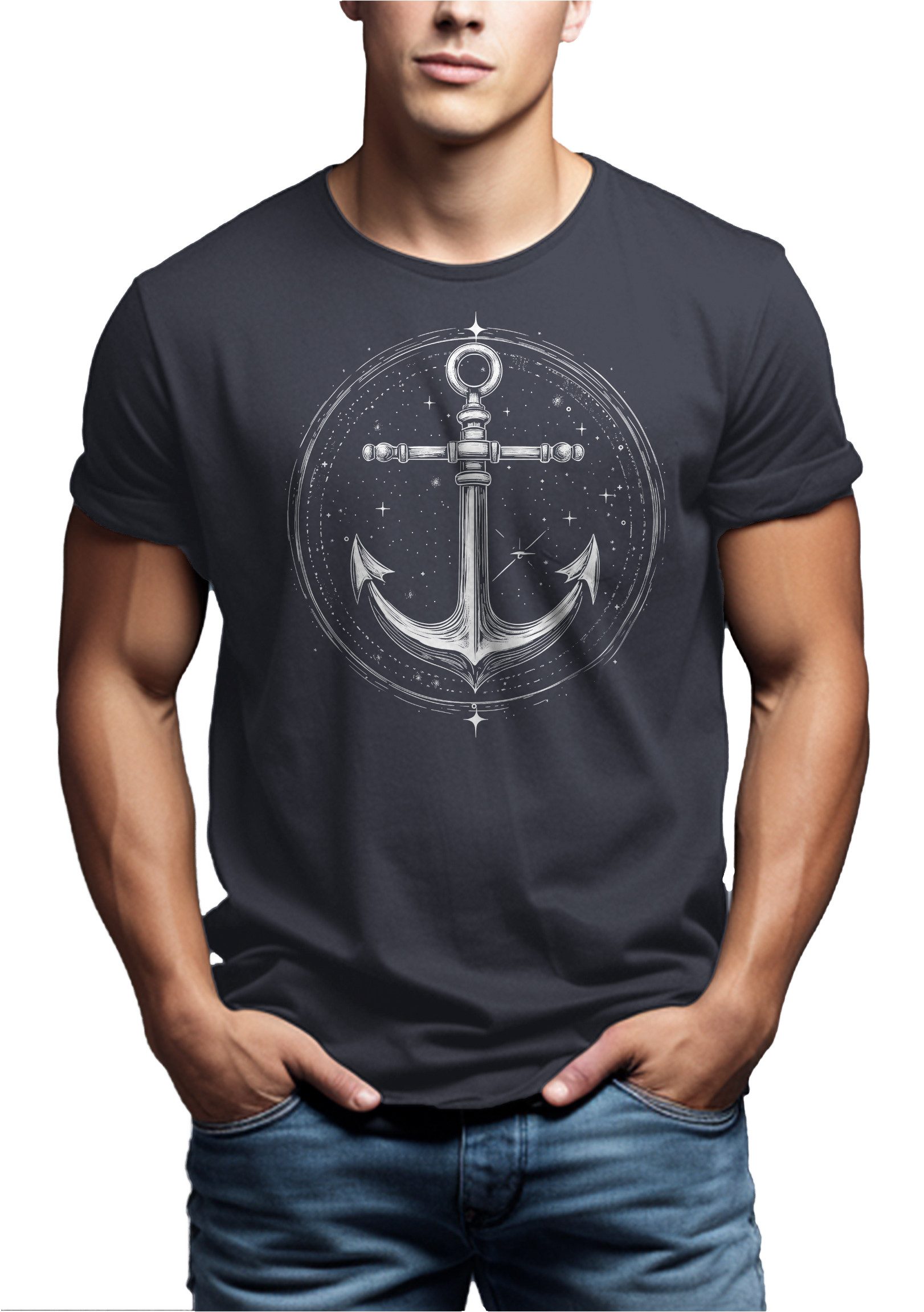 MAKAYA T-Shirt mit Anker Motiv für günstig online kaufen