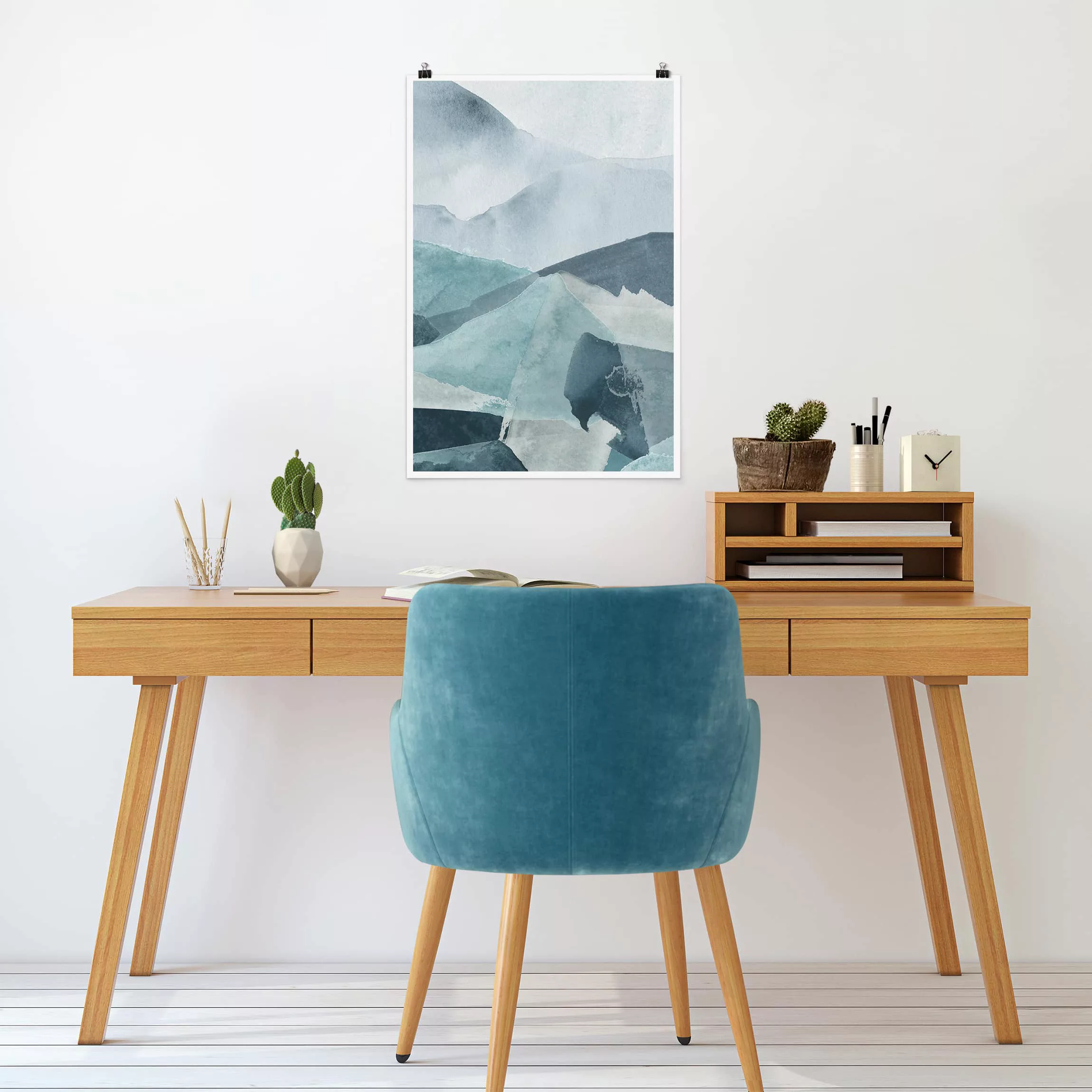 Poster Abstrakt - Hochformat Wogen in Blau III günstig online kaufen