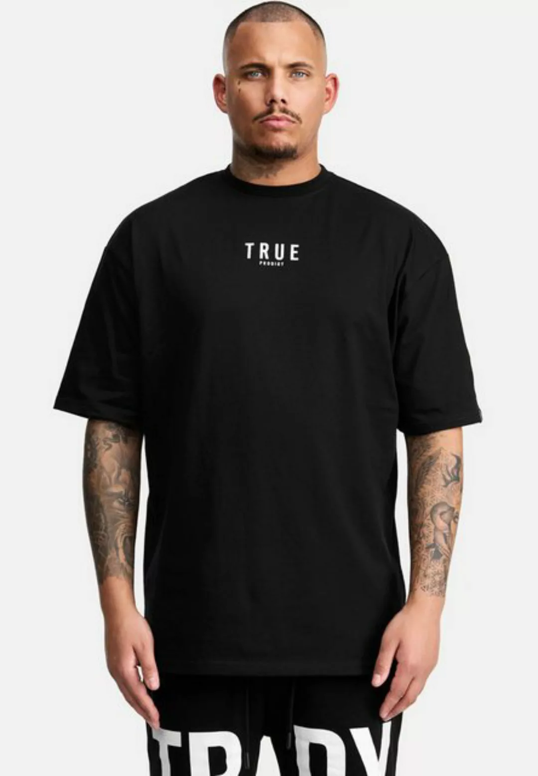 trueprodigy Oversize-Shirt Bengi Logoprint Rundhals dicker Stoff günstig online kaufen