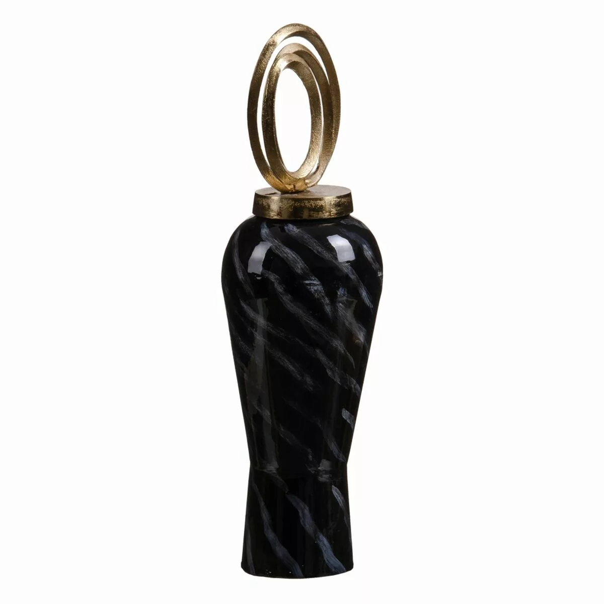 Vase Kristall Schwarz Gold Metall 15 X 15 X 46 Cm günstig online kaufen