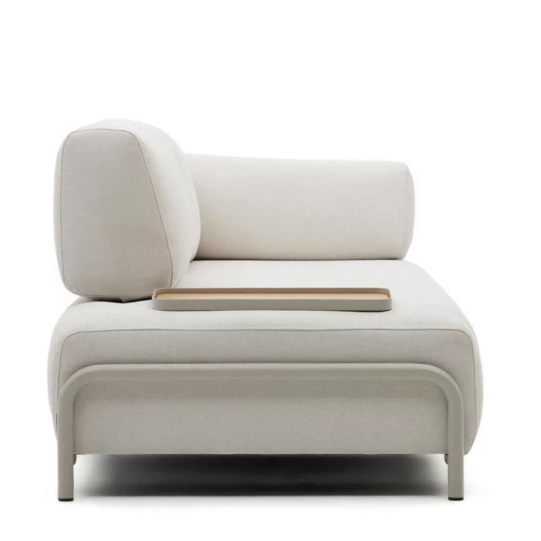 Sofa mit Tablett aus Chenillegewebe Vierfußgestell aus Metall günstig online kaufen