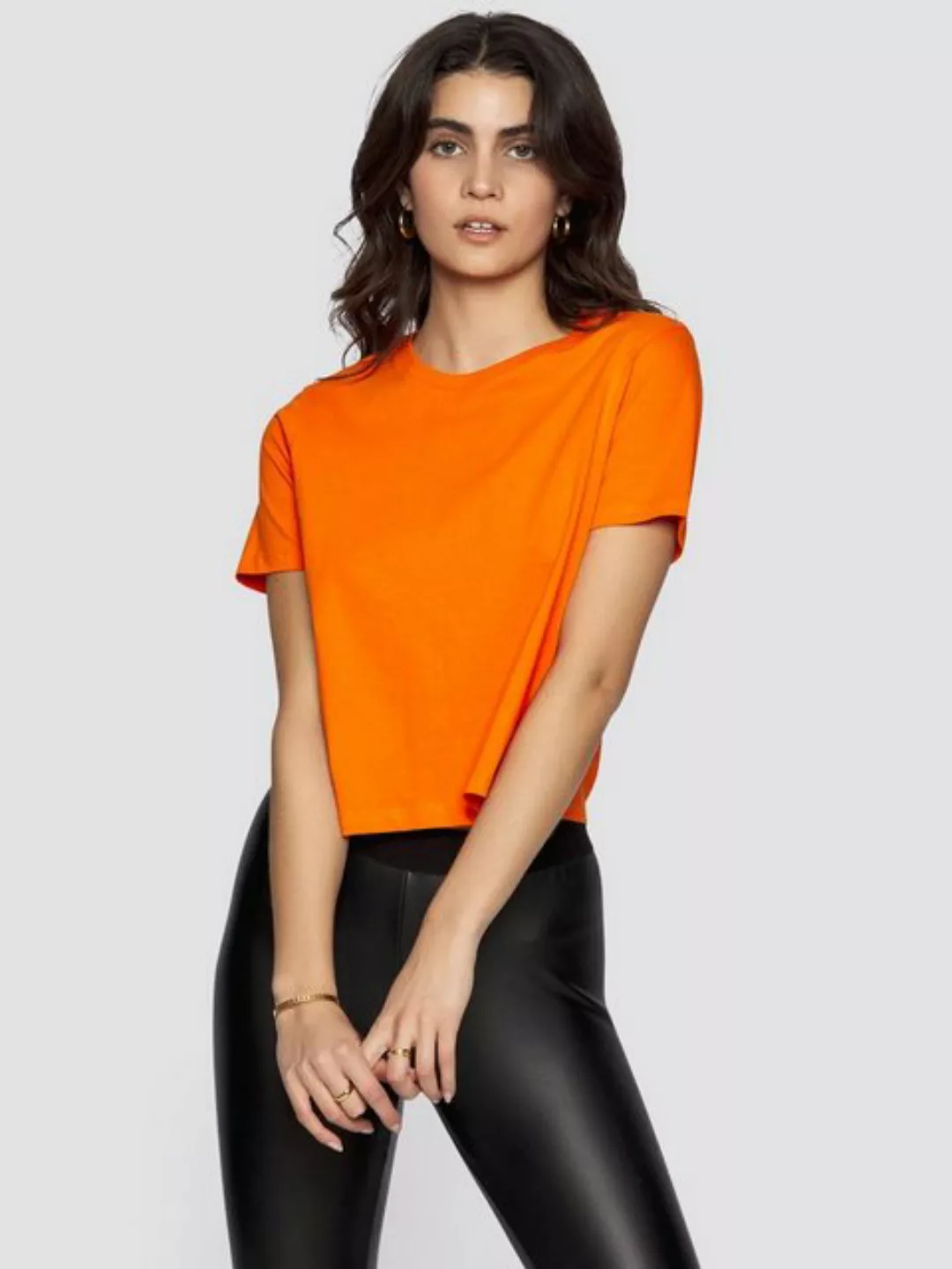 Freshlions T-Shirt Basic Crop Tee in orange - S/M Sonstige günstig online kaufen