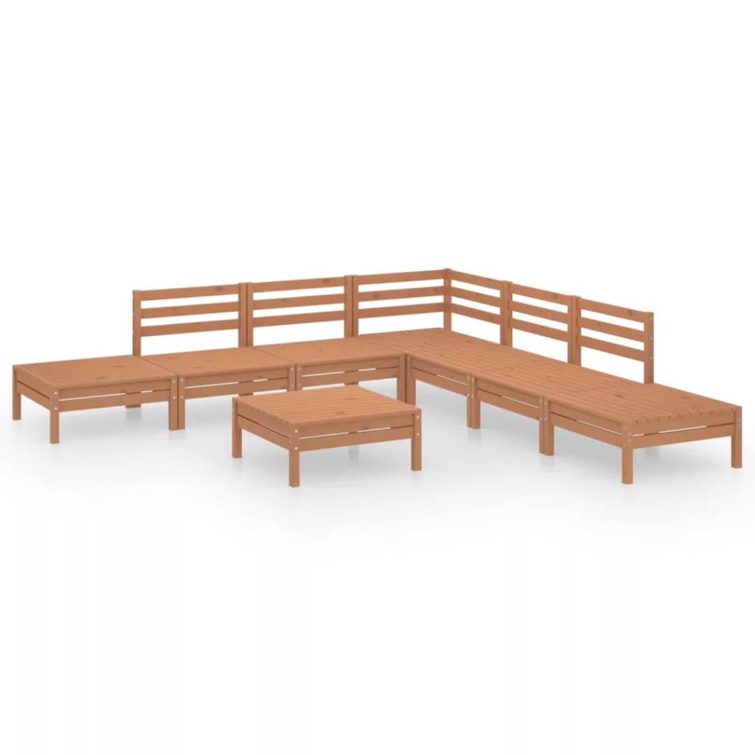 8-tlg. Garten-lounge-set Massivholz Kiefer Honigbraun günstig online kaufen