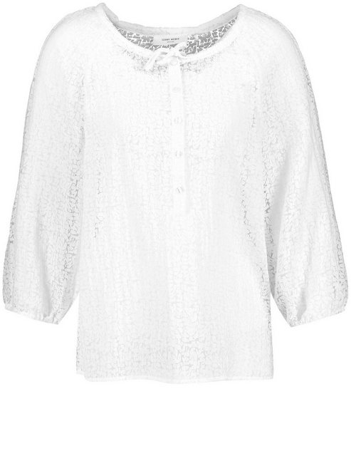 GERRY WEBER Klassische Bluse Semitransparente 3/4 Arm Bluse mit Ballonärmel günstig online kaufen