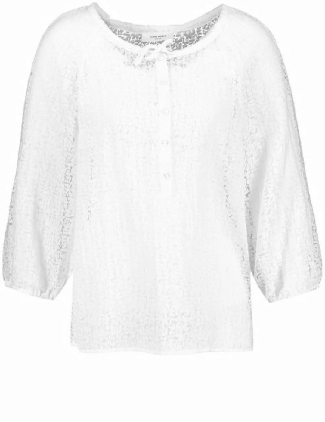 GERRY WEBER Klassische Bluse Semitransparente 3/4 Arm Bluse mit Ballonärmel günstig online kaufen