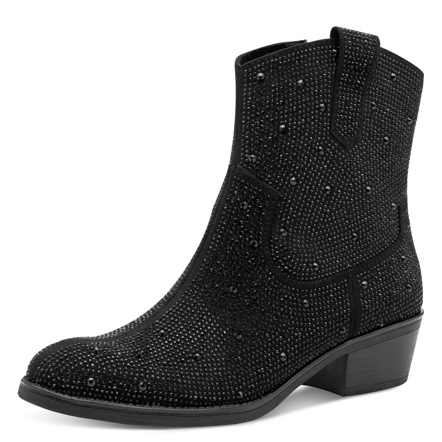 MARCO TOZZI Stiefelette, Blockabsatz, Westernboots mit funkelenden Strassst günstig online kaufen