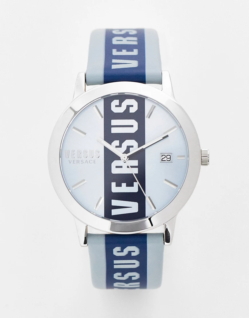 Versus Versace – Armbanduhr mit Logo in Blau günstig online kaufen