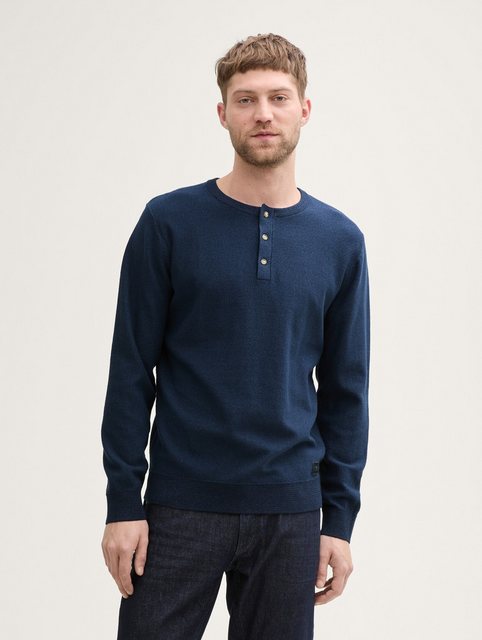 TOM TAILOR Strickpullover Henley Strickpullover aus Baumwolle günstig online kaufen