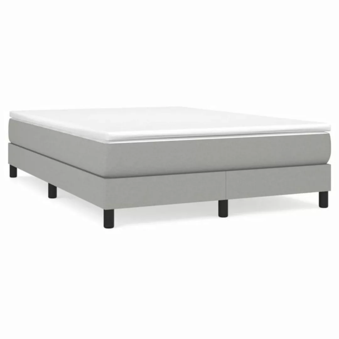 vidaXL Bett Boxspringbett mit Matratze Schwarz 140x190 cm Stoff günstig online kaufen