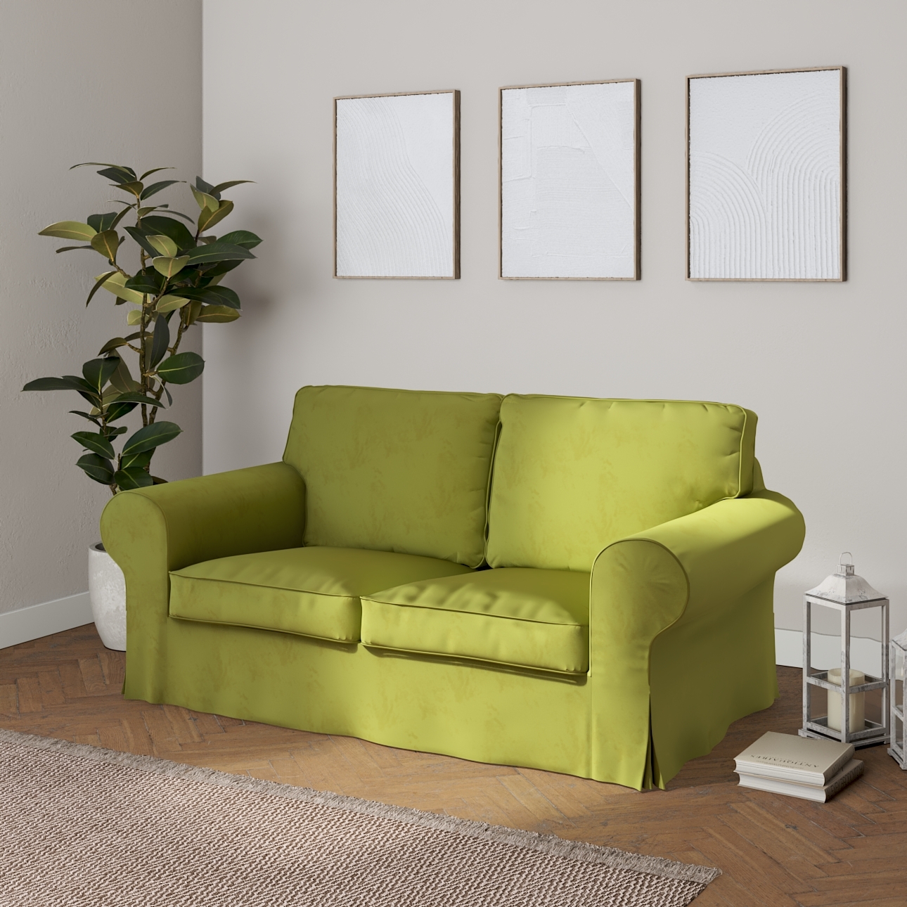 Bezug für Ektorp 2-Sitzer Sofa nicht ausklappbar, limone, Sofabezug für  Ek günstig online kaufen