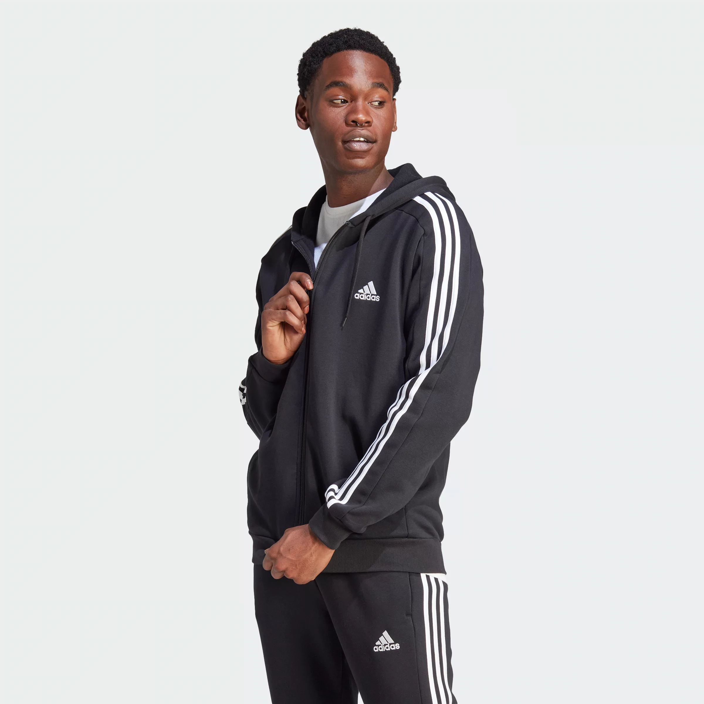 adidas Sportswear Kapuzensweatjacke "ESSENTIALS 3STREIFEN KAPUZENJACKE" günstig online kaufen