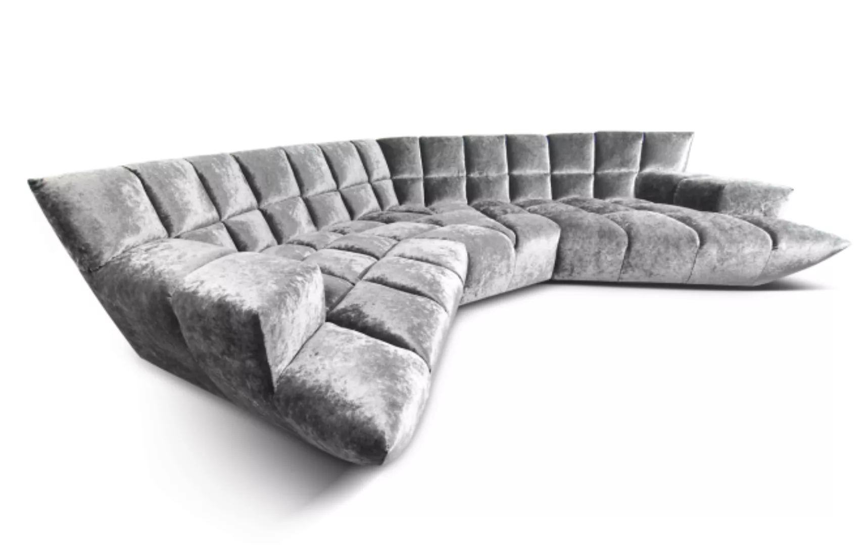 Bretz XXL Wohnlandschaft Silber-Schimmer 318 x 318 cm Cloud 7 günstig online kaufen