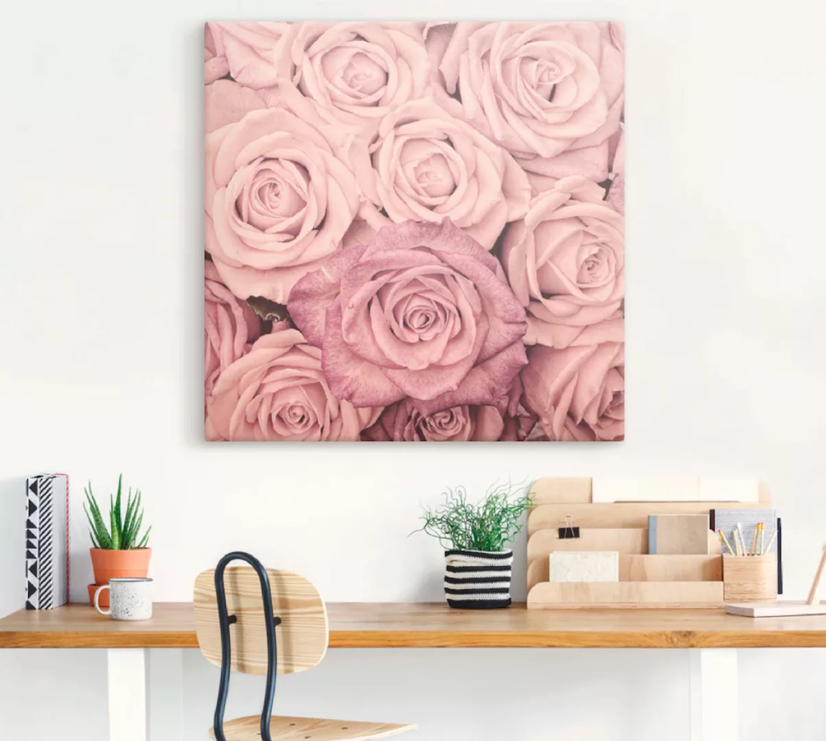 Artland Wandbild »Rosen«, Blumen, (1 St.), als Leinwandbild, Wandaufkleber günstig online kaufen