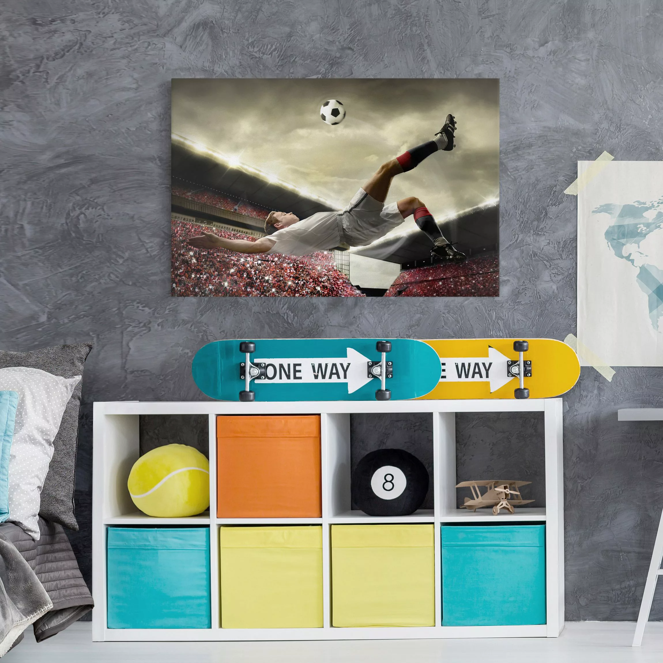 Leinwandbild - Querformat Fußball Action günstig online kaufen