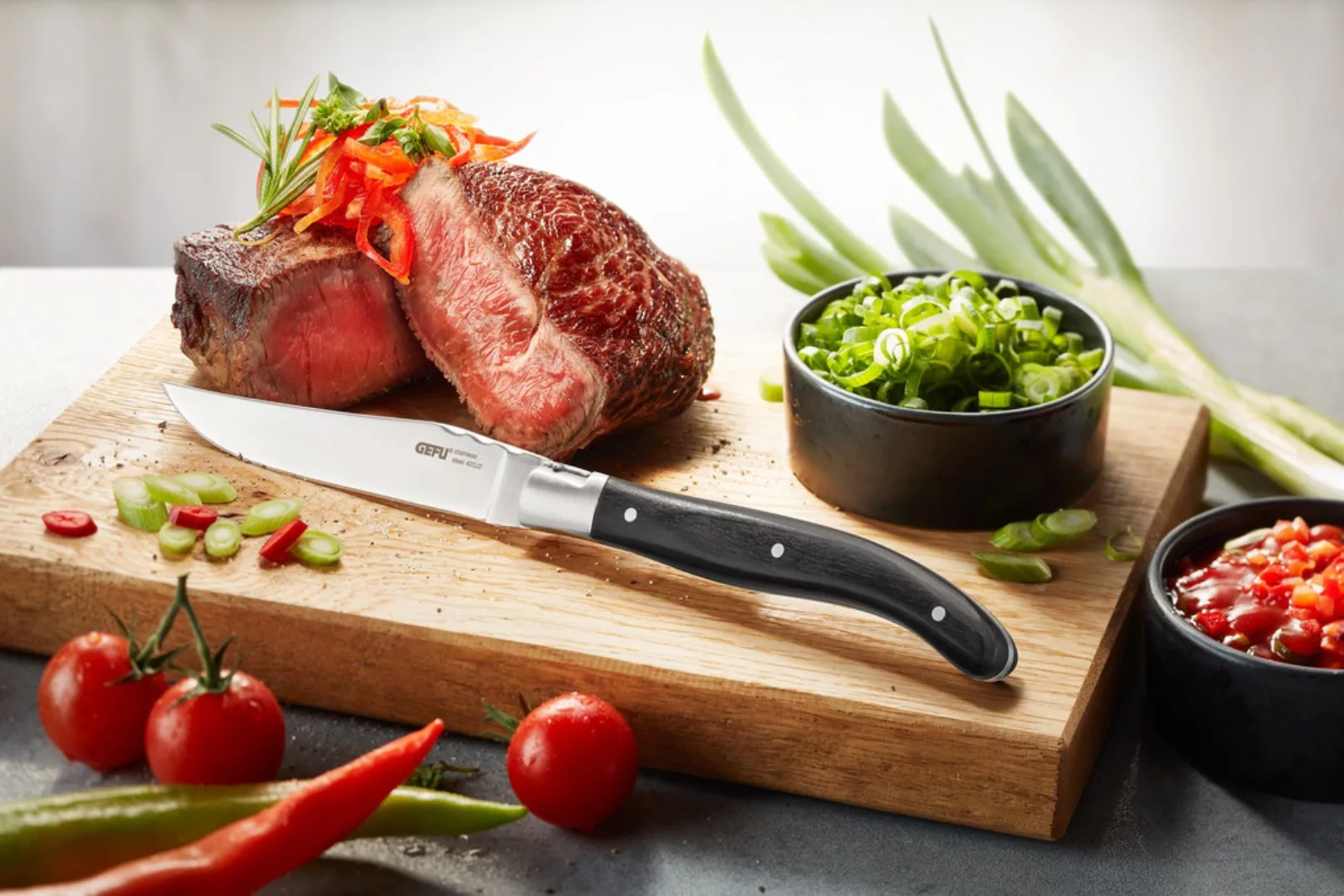 GEFU Steakbesteck »Basco«, (Set, 4 tlg.), Klingenstahl, in edler Kiefernhol günstig online kaufen