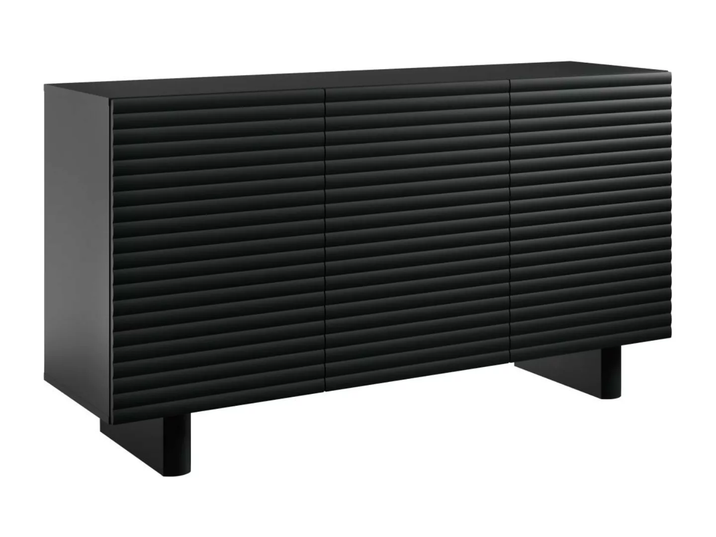 Sideboard mit 3 Türen - MDF - Schwarz - LUDIMA günstig online kaufen