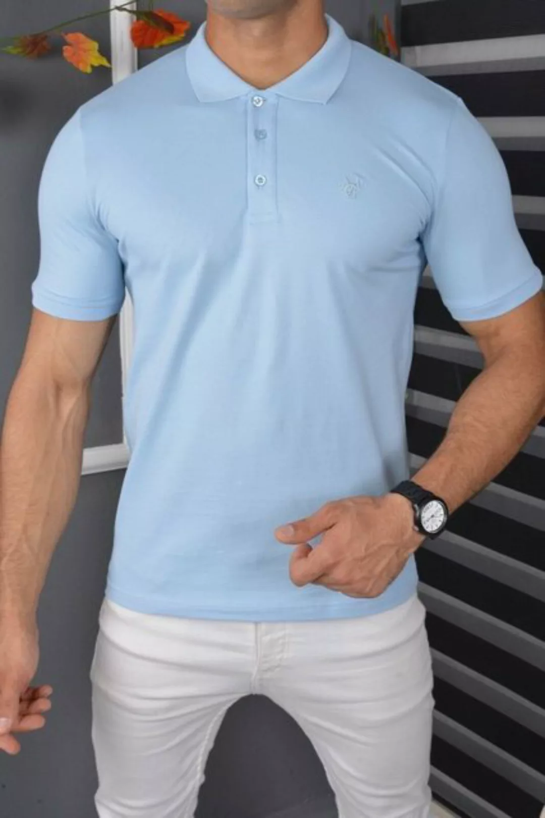 Megaman Jeans Poloshirt Poloshirt Herren Polohemd mit Kragen Kurzarm Premiu günstig online kaufen