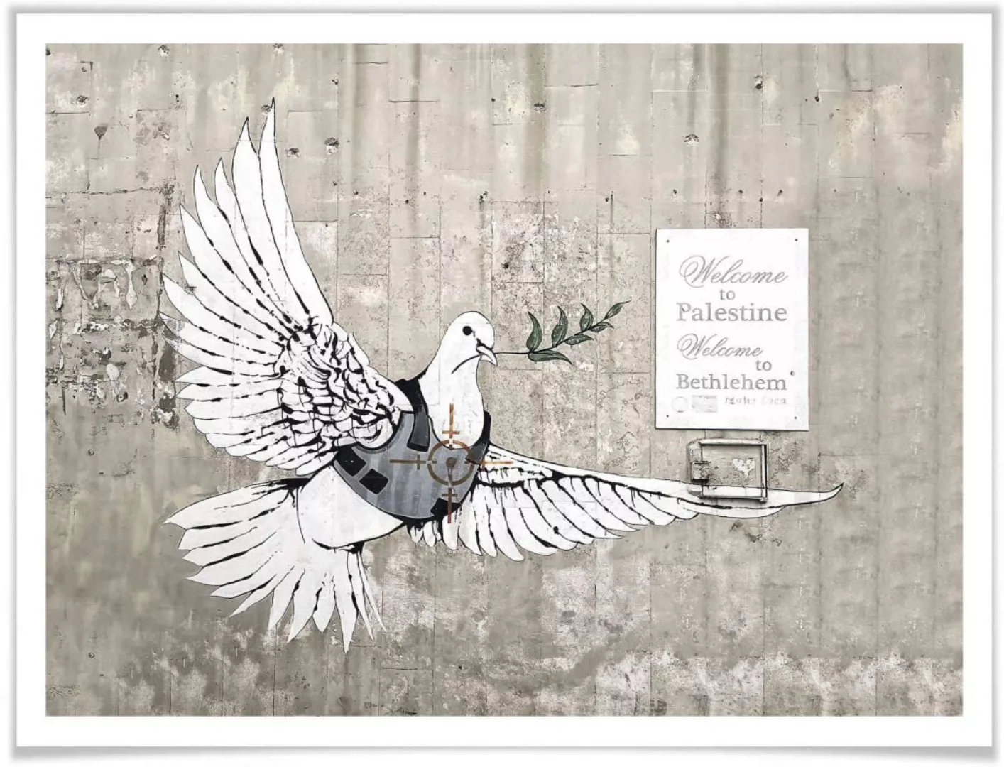 Wall-Art Poster "Banksy Die Friedenstaube Graffiti", Graffiti, (1 St.), Pos günstig online kaufen