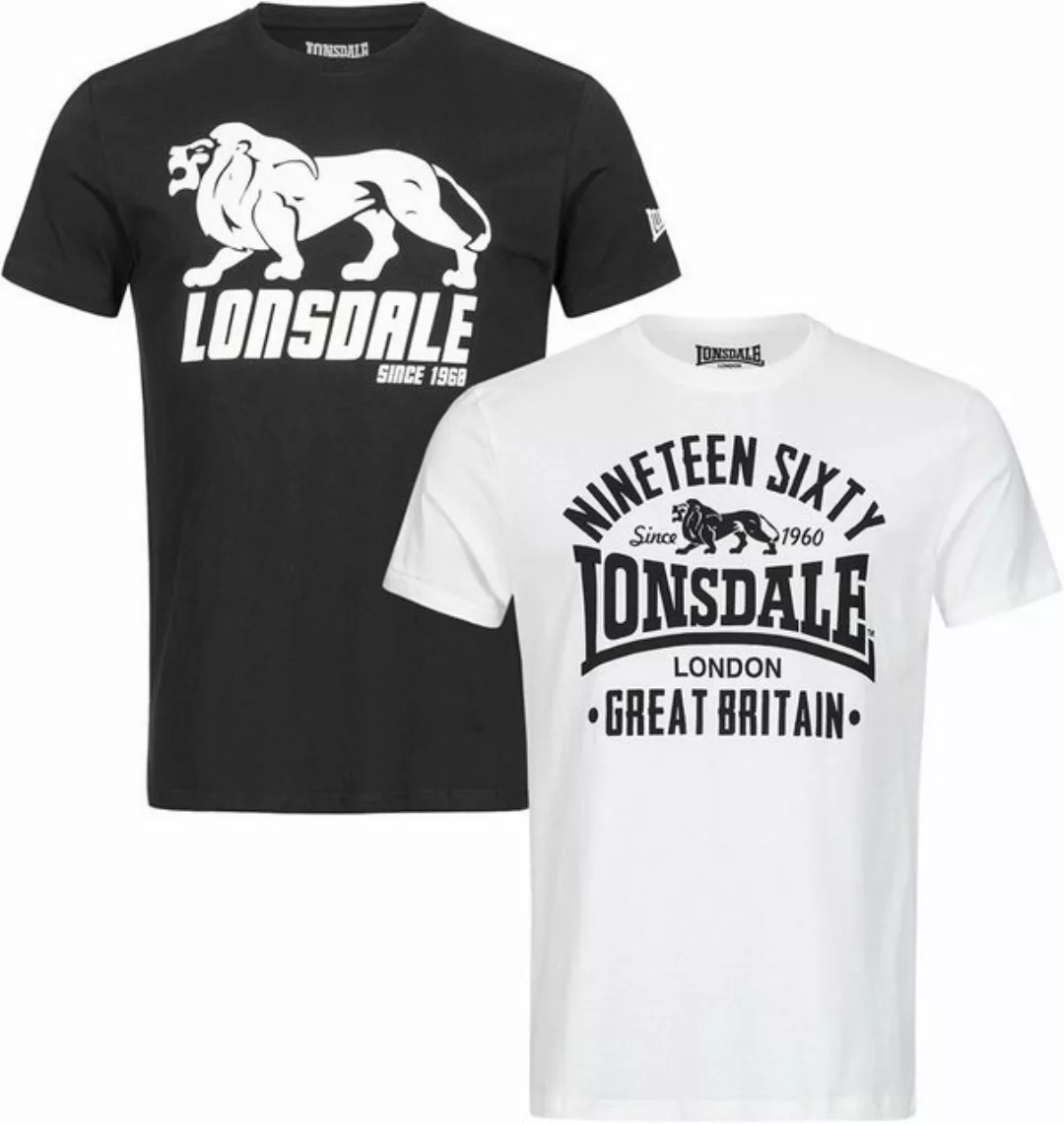 Lonsdale T-Shirt Lonsdale Herren T-Shirt Doppelpack Bylchau günstig online kaufen